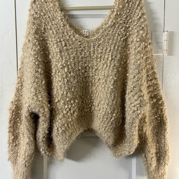 POL Soft Fuzzy White/Ivory Slouchy Oversized Sweater - Picture 11 of 16